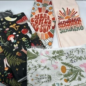 Boho Floral Kitchen Hand Towels